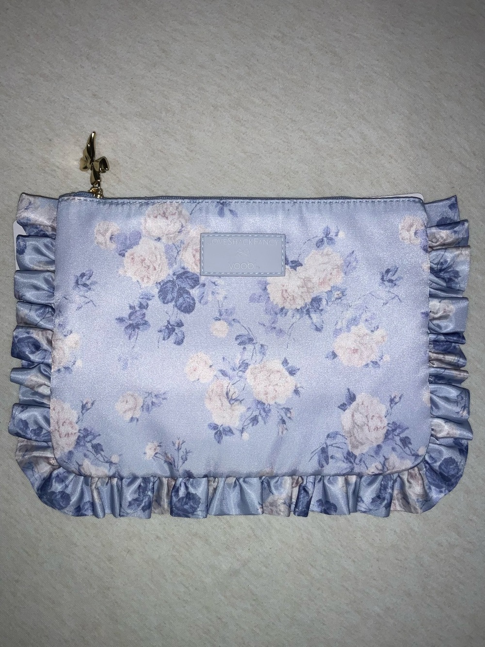 4-Piece LoveShackFancy x Yoobi Blue Floral Notebook & Ruffle Pouch Set - Picture 5 of 5